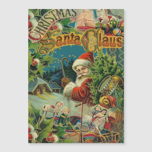 Collage de Navidad de Papá Noel Victoriano Antiguo (Anverso)