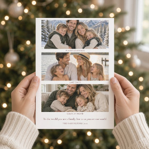 Collage de Navidad de tres fotos del año en revisi