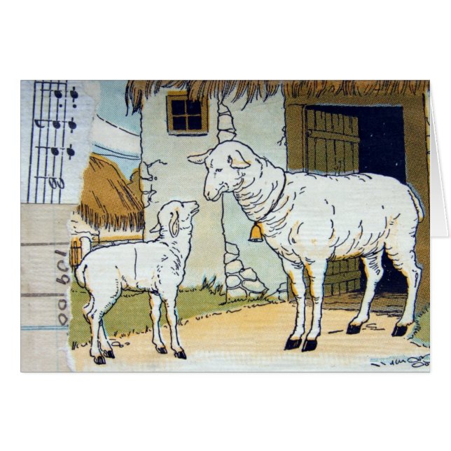 Collage de ovejas vintage (Anverso (Horizontal))