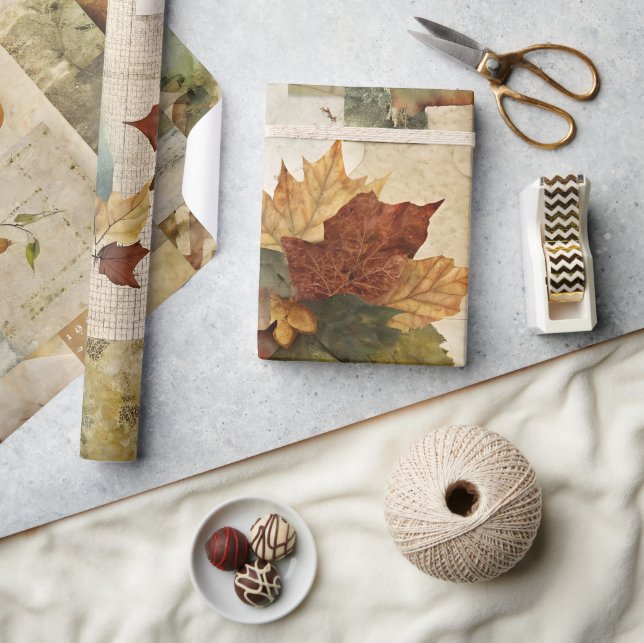 Collage de papel de otoño 03 (Artesanía)