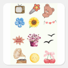 Collage de pegatinas de diario vintage lindo
