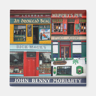Collage de Pubs Dingle, imán irlandés. Irlanda