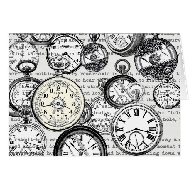 Collage de reloj de bolsillo victoriano Alicia en  (Anverso (Horizontal))