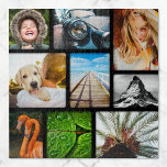 Collage de rompecabezas de 9 fotos enmarcado en ne<br><div class="desc">Collage de fotos personalizado de 9 con rompecabezas de marco negro.</div>
