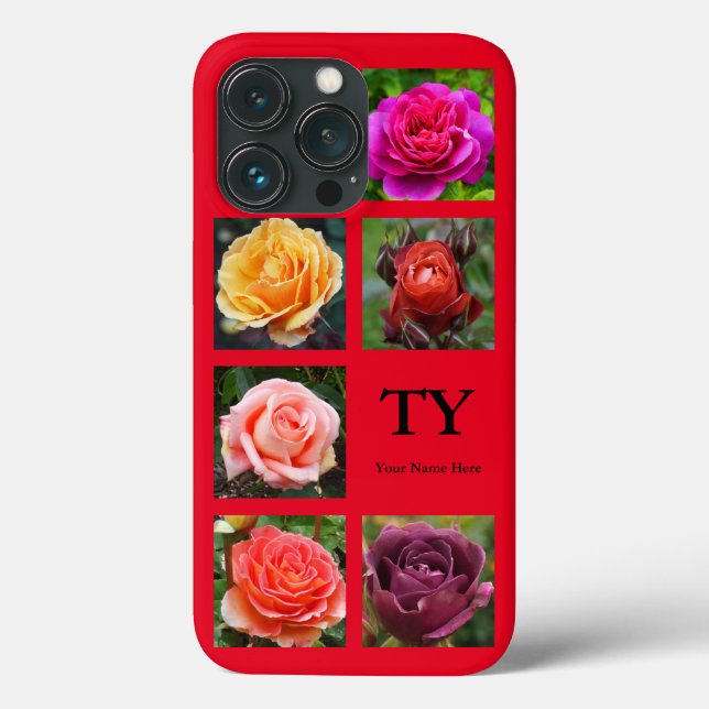 Collage de rosas #1 Funda de iPhone rojo 13 Pro (Reverso )