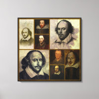 Collage de Shakespeare Impresión de lienzo envuelt