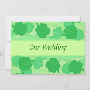 Collage de Shamrock verde, invitaciones de boda