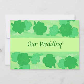 Collage de Shamrock verde, invitaciones de boda