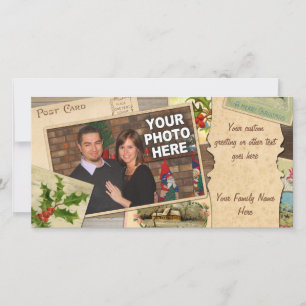 Collage de tarjetas Vintage de Navidad con fotos P