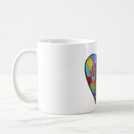 Collage del corazón taza blanca clásica de 11