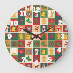 Collage del reloj de pared redonda de navidades co