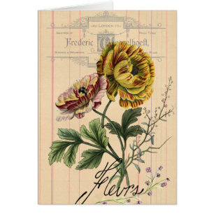 Collage digital de flores francesas vintage