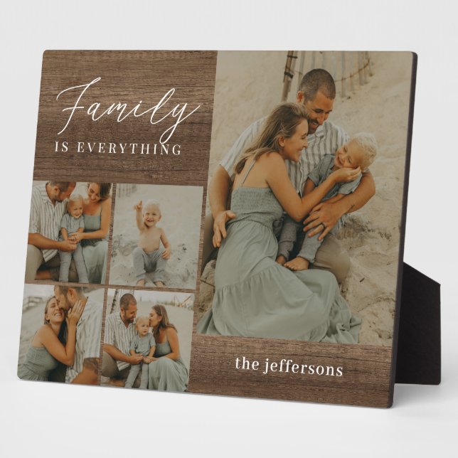 Collage familiar Rústica moderna placa de escritor (Lado)