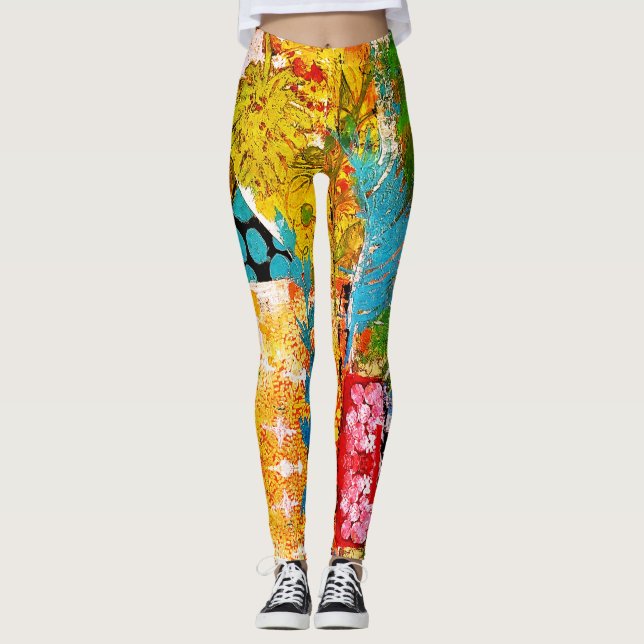 Collage floral 1974 Leggings (Anverso)