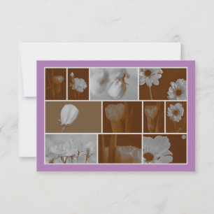 Collage floral vintage en la tarjeta de saludo de