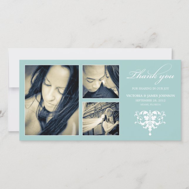 COLLAGE FORMAL AZUL | BODA GRACIAS TARJETA (Anverso)