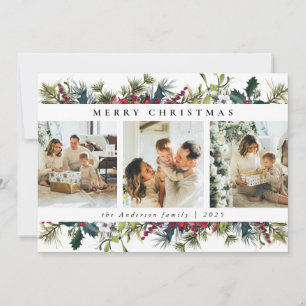 Collage fotográfico moderno de Feliz Navidad botán