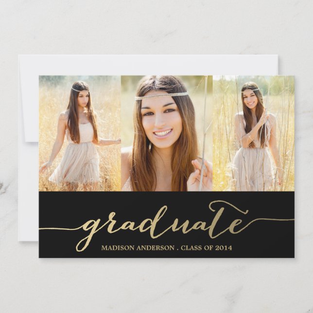 Collage manuscrito| Invitación a la fiesta de grad (Anverso)