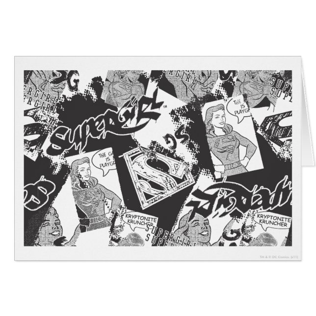 Collage negro y blanco superchica (Anverso (Horizontal))