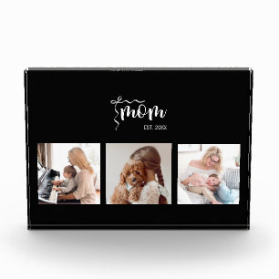Collage Personalizado de 3 Fotos Año de Est. Mamá