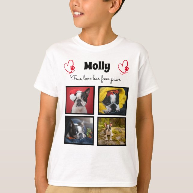 Collage personalizado de perro 4 camisetas de foto (Anverso)