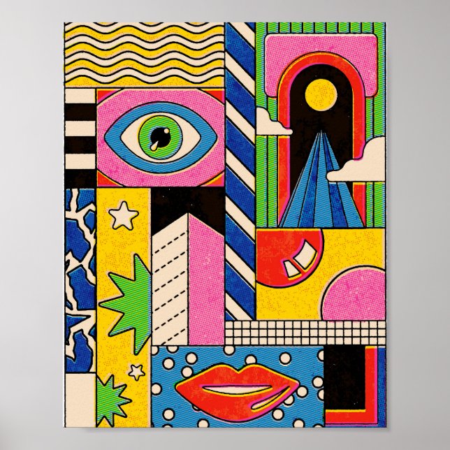 Collage psicodélico de arte pop (Frente)
