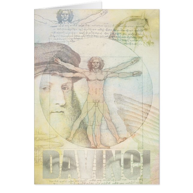 Collage único del hombre de Leonardo da Vinci (Frente)