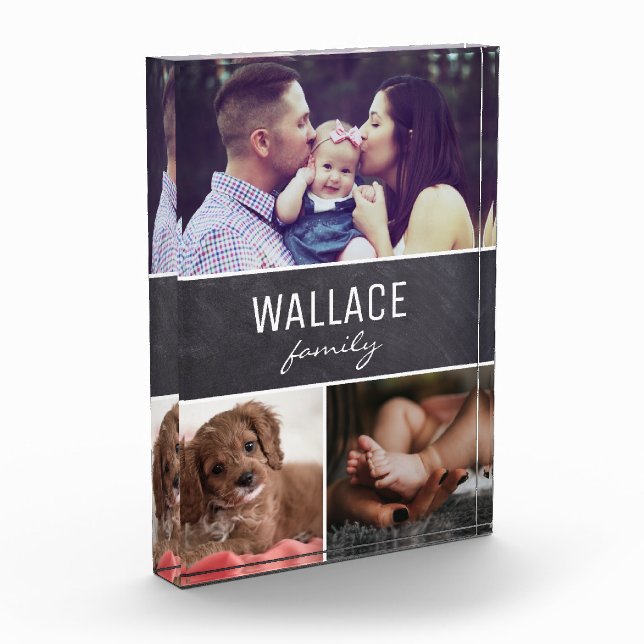 Collage vertical de fotos de la familia Chalkboard (Izquierda)