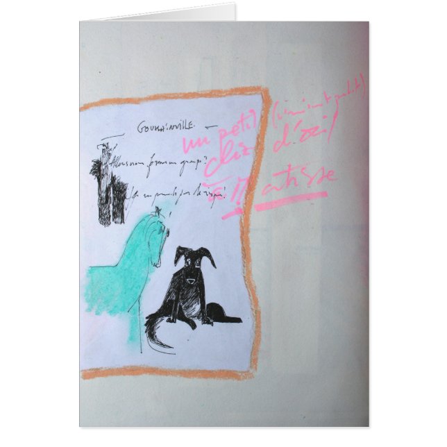 Collages Bruyants Artist's Book Horse and Dog Card (Frente)