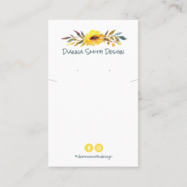 Collar Amarillo Blanco DIY Y Soporte De Tarjetas D (Anverso)