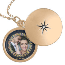 Collar Boda azul y dorado