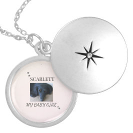 Collar Con Colgante Blush Minimal Pet Photo with Paw Prints