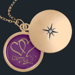 Collar Con Colgante Corazones para siempre Colores de fondo editables<br><div class="desc">Personalizar con nombres,  fechas y colores de fondo.</div>