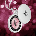 Collar Con Colgante Elegante 2º Rosa Aniversario del Boda del Cuartz<br><div class="desc">¡Celebremos el segundo o quinto aniversario del boda con esta canasta conmemorativa! Las elegantes letras en blanco y negro con confeti hexagonal en un rico fondo rosado añaden un toque memorable a esta ocasión especial y un hito. Personalizar con las iniciales de la pareja, un mensaje especial, y fechas para...</div>
