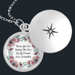 Collar Con Colgante Gracias Por Criar Al Hombre De Mi Floral De Sueños<br><div class="desc">Un hermoso collar de cestas florales para la madre de la novia o del novio. Gracias por criar al hombre de mis sueños,  gracias por criar a las mujeres de mis sueños. El texto es editable.</div>