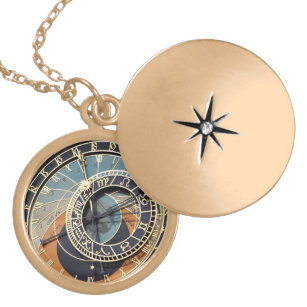Collar Con Colgante Reloj astronómico en Praque