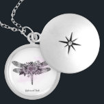 Collar Con Colgante *~* Rosas de libélula de Purpurina negro privado<br><div class="desc">SILVER PLATE NECKLACE - Collar privado mientras mantienen sus intenciones cerca de su corazón. Joyería de Intención - Calentar a distancia la energía cargada JEWELRY CON INTENCIÓN (R) Establecer una intención de manera positiva como "SOY... ." La energía le ayudará en transformaciones positivas. Cuando uno está tranquilo, puede ocurrir la...</div>