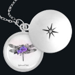 Collar Con Colgante *~* Rosas morados de la libélula negra<br><div class="desc">SILVER PLATE NECKLACE - Collar privado mientras mantienen sus intenciones cerca de su corazón. Joyería de Intención - Calentar a distancia la energía cargada JEWELRY CON INTENCIÓN (R) Establecer una intención de manera positiva como "SOY... ." La energía le ayudará en transformaciones positivas. Cuando uno está tranquilo, puede ocurrir la...</div>