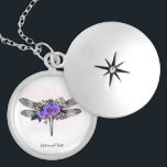 Collar Con Colgante *~* Rosas morados de la libélula negra<br><div class="desc">SILVER PLATE NECKLACE - Collar privado mientras mantienen sus intenciones cerca de su corazón. Joyería de Intención - Calentar a distancia la energía cargada JEWELRY CON INTENCIÓN (R) Establecer una intención de manera positiva como "SOY... ." La energía le ayudará en transformaciones positivas. Cuando uno está tranquilo, puede ocurrir la...</div>