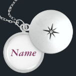 Collar Con Colgante Su nombre - Personalizado Sterling Silver Round Lo<br><div class="desc">Su nombre - Personalizado Sterling Silver Round Locket</div>