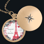 collar de aniversario de la Torre Eiffel boda Vint<br><div class="desc">Boda Keepsake Wedding Party Necklaces - para cambiar el color de fondo - haga clic en personalizar - haga clic en editar - seleccione la última herramienta en el menú desplegable y elija uno de los colores mostrados o introduzca su código rgb hex para su color de boda personalizado -...</div>