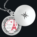 collar de aniversario de la Torre Eiffel boda Vint<br><div class="desc">Boda Keepsake Wedding Party Necklaces - para cambiar el color de fondo - haga clic en personalizar - haga clic en editar - seleccione la última herramienta en el menú desplegable y elija uno de los colores mostrados o introduzca el código rgb hex para su color de boda personalizado -...</div>