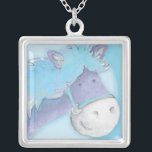Collar de arte de color azul de caballo pony<br><div class="desc">Hermoso collares de arte azul Pony whimiscal de acuarela Diseño único y pintura de Sarah Trett.</div>