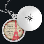 collar de bordes quemados de la Torre Eiffel boda<br><div class="desc">Boda Keepsake Wedding Party Necklaces - para cambiar el color de fondo - haga clic en personalizar - haga clic en editar - seleccione la última herramienta en el menú desplegable y elija uno de los colores mostrados o introduzca el código rgb hex para su color de boda personalizado -...</div>