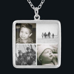 Collar de Collage de fotos de la madre<br><div class="desc">Este collar es un bello recuerdo para cualquier madre o abuela,  y contiene cuatro cuadros que se llenan con sus fotos familiares o retratos favoritos de los niños. Un regalo encantador para ella que apreciará en los años venideros. Disponible en tres tamaños; mostrado en medio.</div>