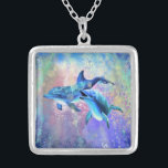 Collar de dos delfines<br><div class="desc">Delfines Collares de la Pareja Regalo - Diseño de pintura MIGNED</div>