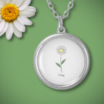 Collar de flores de la margarita botánica Pastel<br><div class="desc">Un collar con un ilustracion de flores de margarita botánica en colores pastel (Leucanthemum vulgare) y un texto de personalizable: perfecto para un regalo de cumpleaños. La margarita es la flor de nacimiento de abril y es un significado simbólico de bondad,  pureza,  inocencia,  alegría y alegría.</div>