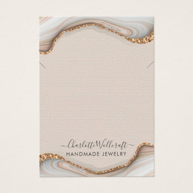 Collar de ganancia de Geode rosado de Rubor Agate (Frente)