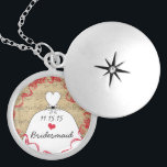 Collar de la dama de honor boda<br><div class="desc">Collares Keepsake Elija ya sea el acabado plateado de oro o el Personalizado exclusivo de plata estéril !st Navidades Boda regalo Keepsake Wedding Party Necklaces - para cambiar el color de fondo - haga clic en personalizar - haga clic en editar - elija la última herramienta en el menú desplegable...</div>
