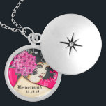 Collar de la dama de honor de la Boda rosa del pel<br><div class="desc">Manténgase en sus collares Elija ya sea Silver Plated Gold Finish o Sterling Silver Unique Personalized Custom Wedding Keepsake Wedding Party Necklaces - para cambiar el color de fondo - haga clic en personalizar - haga clic en editar - elija la última herramienta en el menú desplegable y elija uno...</div>